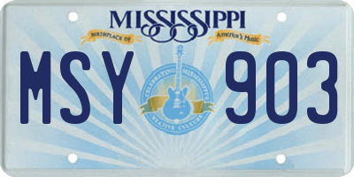 MS license plate MSY903