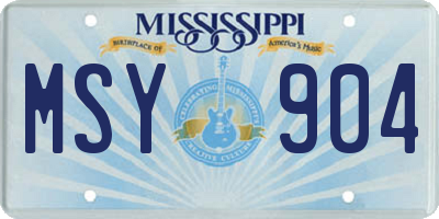MS license plate MSY904