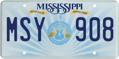 MS license plate MSY908
