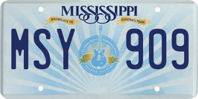MS license plate MSY909