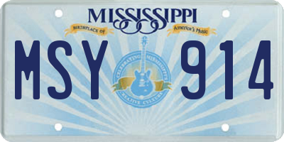MS license plate MSY914