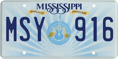 MS license plate MSY916