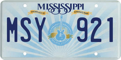 MS license plate MSY921