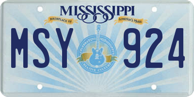 MS license plate MSY924