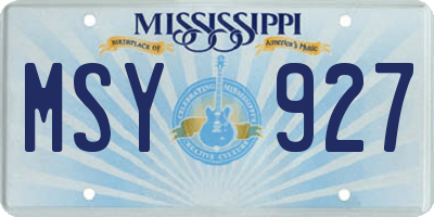 MS license plate MSY927