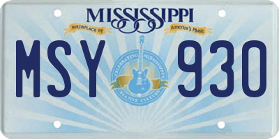 MS license plate MSY930