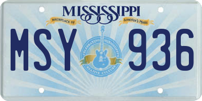 MS license plate MSY936