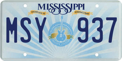 MS license plate MSY937