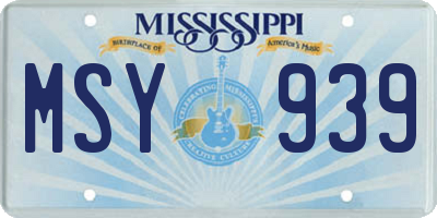 MS license plate MSY939