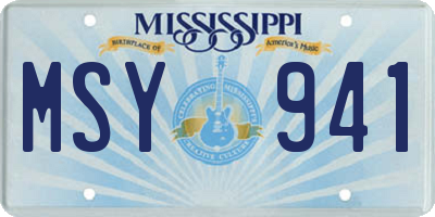 MS license plate MSY941
