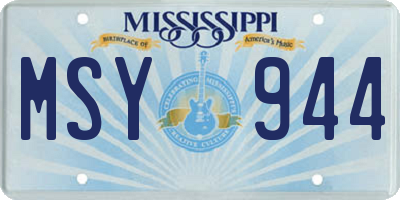 MS license plate MSY944