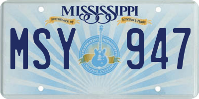 MS license plate MSY947