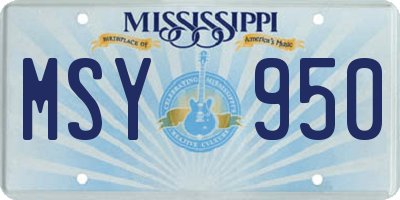 MS license plate MSY950