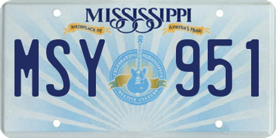 MS license plate MSY951
