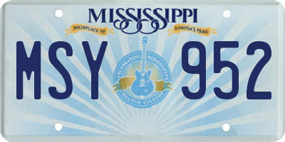 MS license plate MSY952