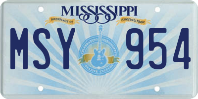 MS license plate MSY954