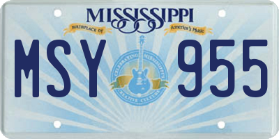 MS license plate MSY955
