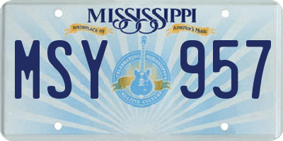 MS license plate MSY957