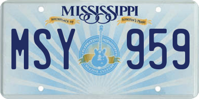 MS license plate MSY959