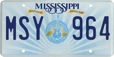 MS license plate MSY964