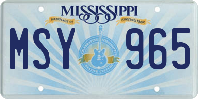 MS license plate MSY965