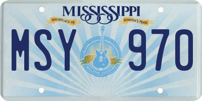 MS license plate MSY970