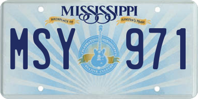 MS license plate MSY971