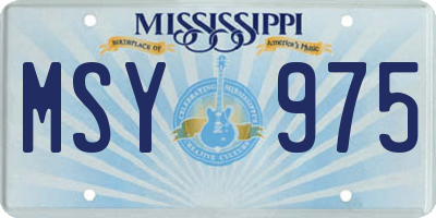 MS license plate MSY975