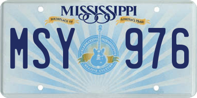 MS license plate MSY976