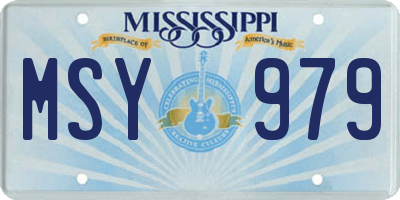 MS license plate MSY979