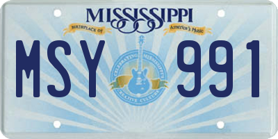 MS license plate MSY991