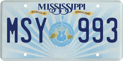 MS license plate MSY993