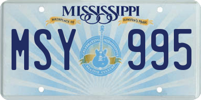MS license plate MSY995
