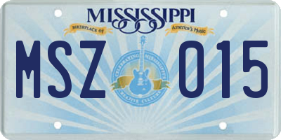 MS license plate MSZ015