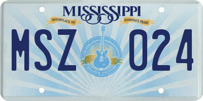 MS license plate MSZ024