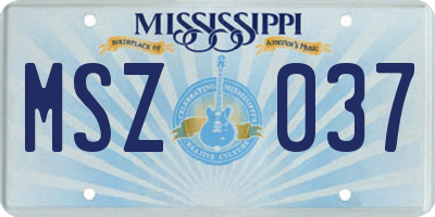 MS license plate MSZ037