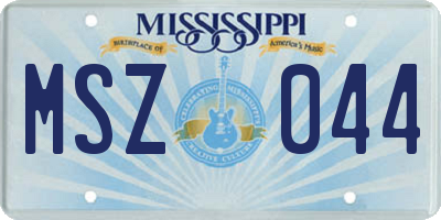 MS license plate MSZ044