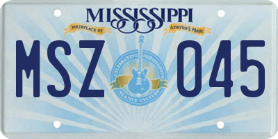 MS license plate MSZ045