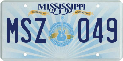 MS license plate MSZ049