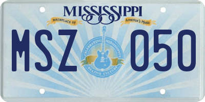 MS license plate MSZ050