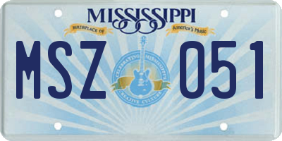 MS license plate MSZ051