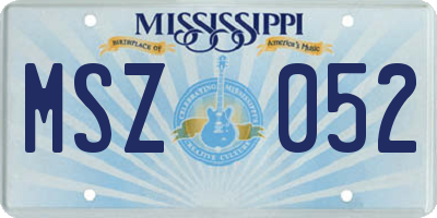 MS license plate MSZ052
