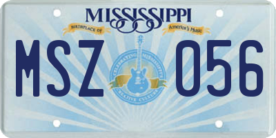 MS license plate MSZ056