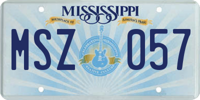 MS license plate MSZ057