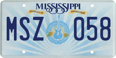 MS license plate MSZ058