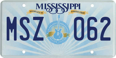 MS license plate MSZ062