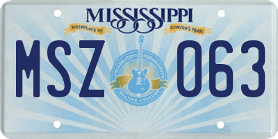 MS license plate MSZ063