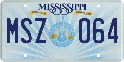 MS license plate MSZ064