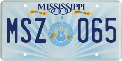 MS license plate MSZ065