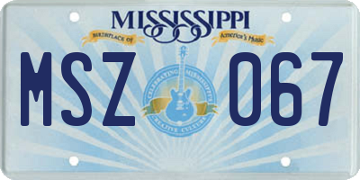 MS license plate MSZ067